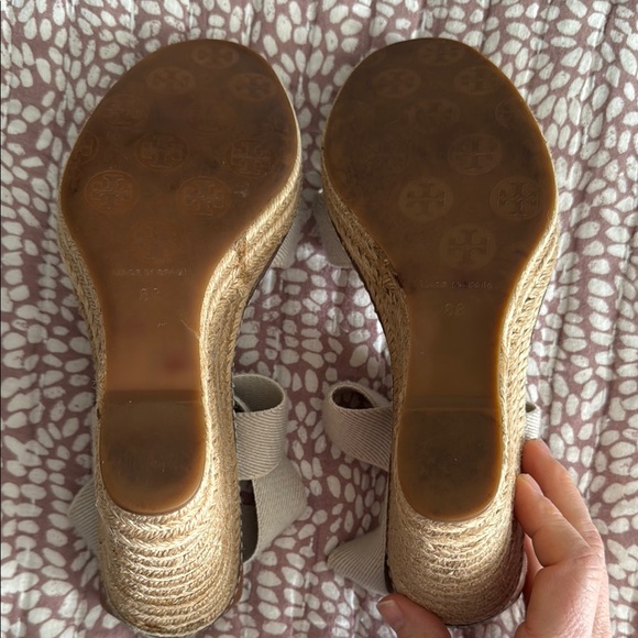 Tory Burch Brown Tan Espadrille Wedge Size 8 - Picture 4 of 13